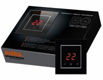 Терморегулятор с выносным датчиком температуры (пола). AURA ORTO 9005 Black Classic (классический черный) (сенсорный)